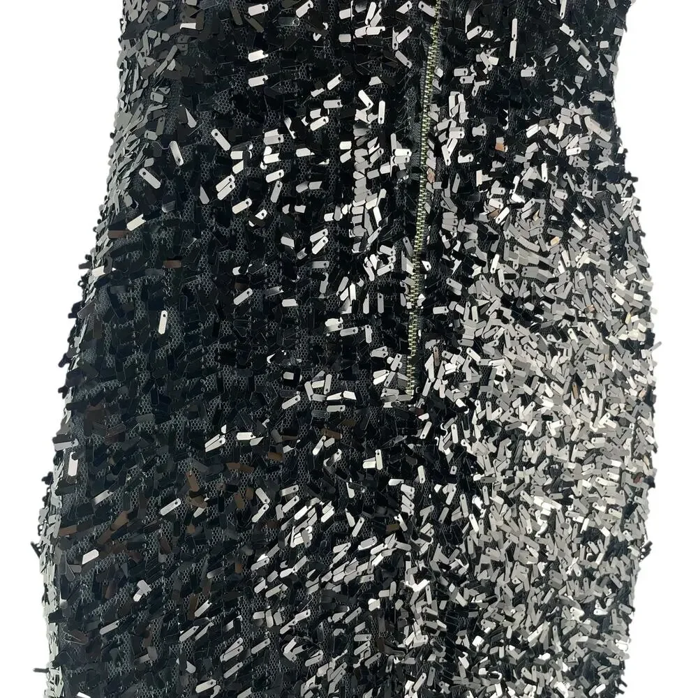 Rachel Gilbert Simone Sequin Embellished Evening Gown Black Size 0